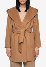 Max Mara Rialto Camel Hair Belted Coat Beige 2621016072600-10562-001