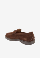 Tod's T Timeless Suede Loafers Brown XXM59K0KR10RE0S611_Brown_70014386