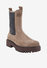 Brunello Cucinelli Monili Embellished Suede Boots Brown MZSFG3409C8769_TORBA_70014773