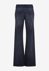 Curved-Waist Flared Pants