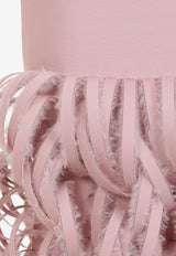 Fluffy Feather Midi Pencil Skirt