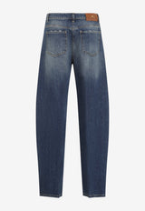 Balloon-Fit Denim Pants