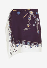 Silk Twill Printed Skirt