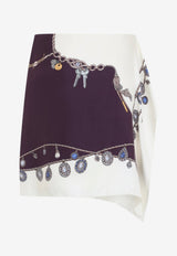 Silk Twill Printed Skirt