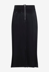 Flared Satin Midi Skirt