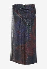 Sequin Draped Midi Skirt