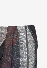 Sequin Draped Midi Skirt