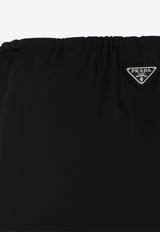 Triangle Logo Drawstring Midi Skirt