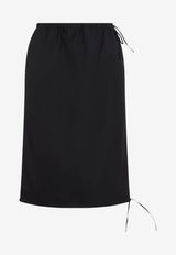 Triangle Logo Drawstring Midi Skirt