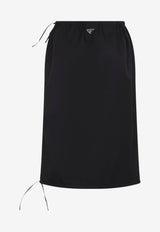 Triangle Logo Drawstring Midi Skirt