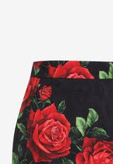 Rose Print Midi Skirt
