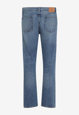 Straight-Leg Washed Denim Pants