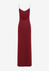 Semi-Sheer Chain Maxi Dress