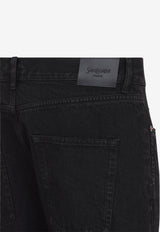 Washed Slim-Leg Jeans