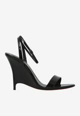 Christian Louboutin Zeezeenella 100 Patent Leather Wedge Sandals Black 3260057-B439-BLACK