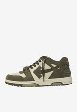 Off-White Out Of Office Nubuck and Suede Sneakers Green OF05728310--CRMMGN