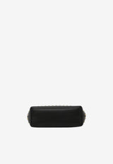Valentino Small Rockstud Hammered Leather Shoulder Bag Black 9W2B0T75-VSF-0NO