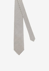 Tom Ford Geometric Pattern Silk Tie Ivory STE001S0357NNL_COMBOBLACK&IVORY_70014516