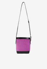 Mini Pivot Suede Leather Bucket Bag