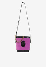 Mini Pivot Suede Leather Bucket Bag
