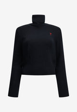 AMI PARIS Ami De Coeur High-Neck Sweater Blue FKS827.001414_4e621b8b-3c1f-4ef8-9f56-29222c0a9302