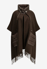 Herno Resort High-Neck Fringed Poncho Brown GC00066DR333958810_13370176-b62b-4860-ab6a-b35467c128f7
