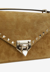 Valentino Small Rockstud Suede Top Handle Bag Beige 9W2B0T76-KQQ-RDX