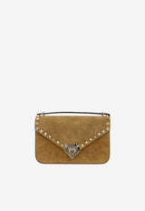 Valentino Small Rockstud Suede Top Handle Bag Beige 9W2B0T76-KQQ-RDX