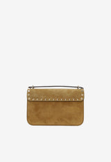 Valentino Small Rockstud Suede Top Handle Bag Beige 9W2B0T76-KQQ-RDX