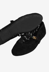 Dolce & Gabbana Taormina Lace Ballet Flats Black CB0244-A0611-8B956