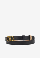 Valentino VLogo Signature Leather Belt Black 9W2T0SU8-ZDM-DVW