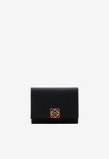 Loewe Anagram Tri-Fold Wallet in Grained Leather Black C821TR2X16--1206