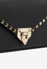 Valentino Small Rockstud Grained Leather Top Handle Bag Black 9W2B0T76-VSF-0NO