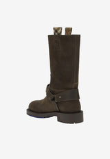 Burberry Suede Mid-Calf Saddle Boots Brown 8113016--C1173