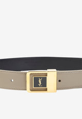 Logo Plaque Leather Belt