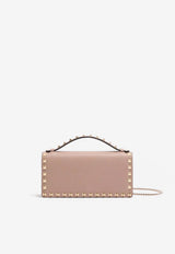 Valentino Rockstud Grained Leather Chain Clutch Powder 9W2P0AK2-VSH-P45