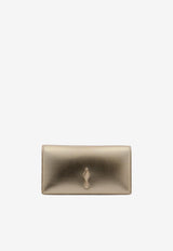 Christian Louboutin Bettina Laminated Leather Clutch Gold 1265167--PL12
