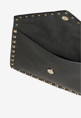 Valentino Rockstud Pouch Bag in Grained Leather Black 9W2P0P87-VSH-0NO