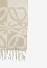 Loewe Anagram Two-Tone Cashmere Scarf Beige FSA4SS1W12--2692
