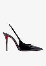 Christian Louboutin Miss Z 100 Patent Leather Slingback Pumps Black 1260473--B439