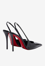 Christian Louboutin Miss Z 100 Patent Leather Slingback Pumps Black 1260473--B439