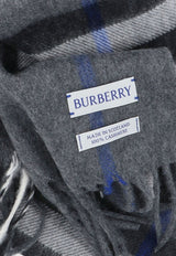 Burberry Cashmere Check Fringed Scarf Gray 8112642--C3384