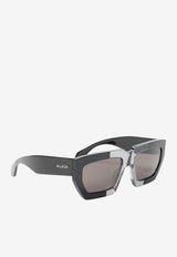Two-Tone Bold Cat-Eye Sunglasses
