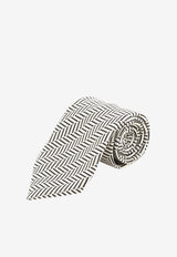 Tom Ford Geometric Pattern Silk Tie White STE001S0353WAB_WHITE_70013834
