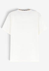 Burberry Check-Trimmed EKD T-shirt White 8127629B7078_CHALK_70013681
