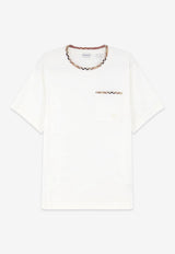 Burberry Check-Trimmed EKD T-shirt White 8127629B7078_CHALK_70013681