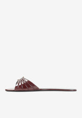 Babylone Glossy Leather Flat Sandals