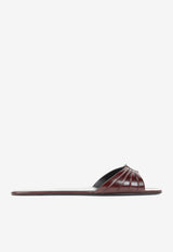 Babylone Glossy Leather Flat Sandals