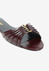 Babylone Glossy Leather Flat Sandals