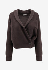 Brunello Cucinelli Wrap Shawl Lapel Cashmere Cardigan Brown M12724306C9792_Caffè_70014709
